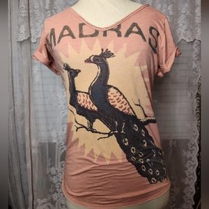 Lucky Brand Peach Graphic Tee peacock 'Madras' size M